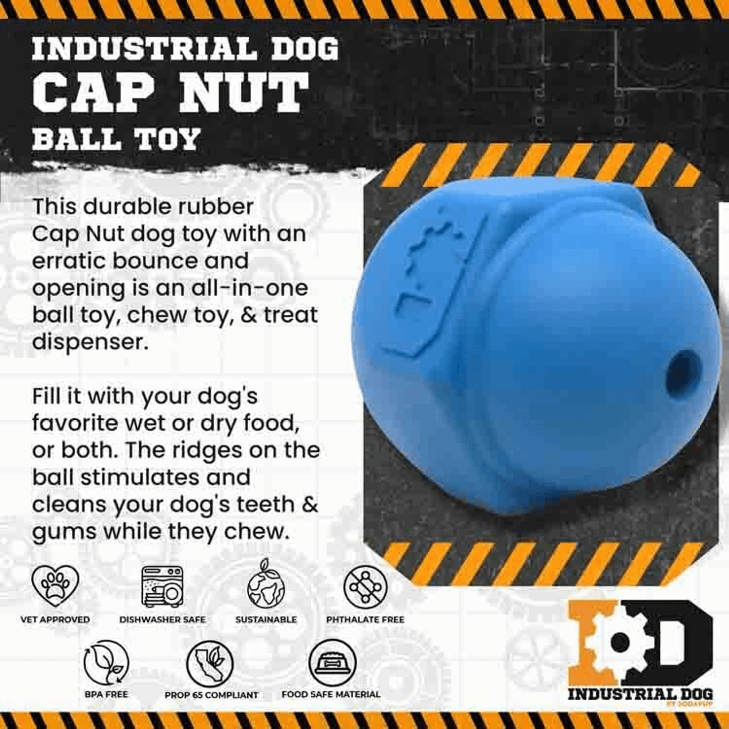 Durable Rubber Chew Toy for Large Dogs