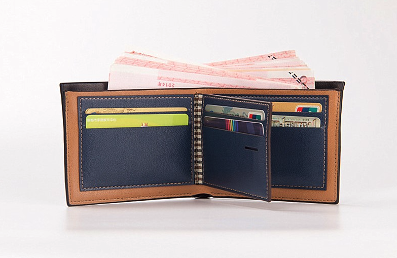 Men's Bifold Leather Credit ID Card Holder Wallet
