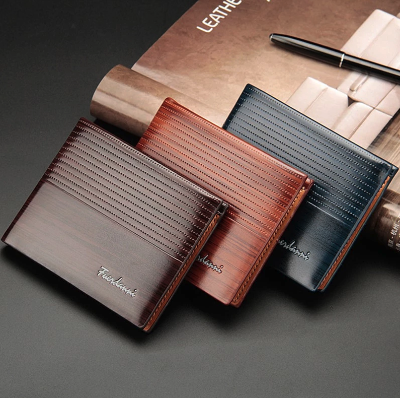 Men's Bifold Leather Credit ID Card Holder Wallet