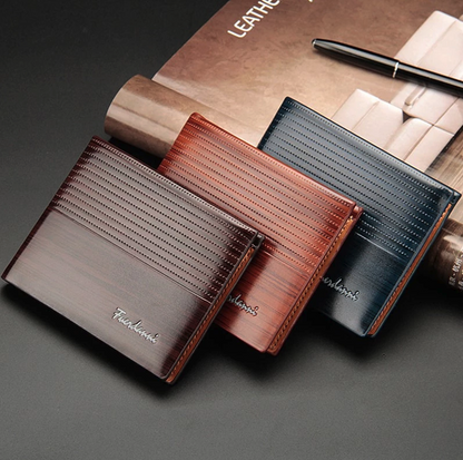 Men's Bifold Leather Credit ID Card Holder Wallet