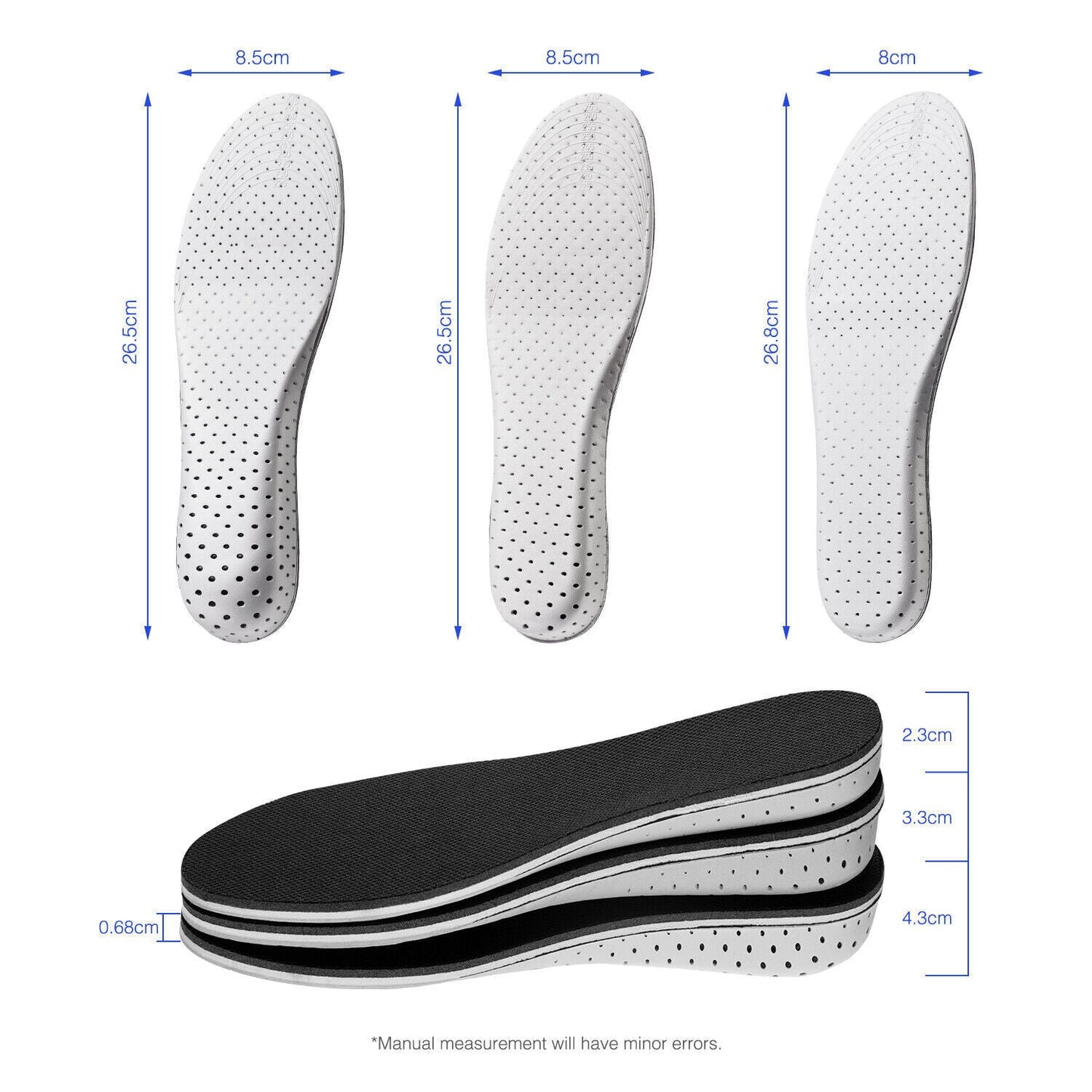 Men Women Invisible Height Increase Insoles