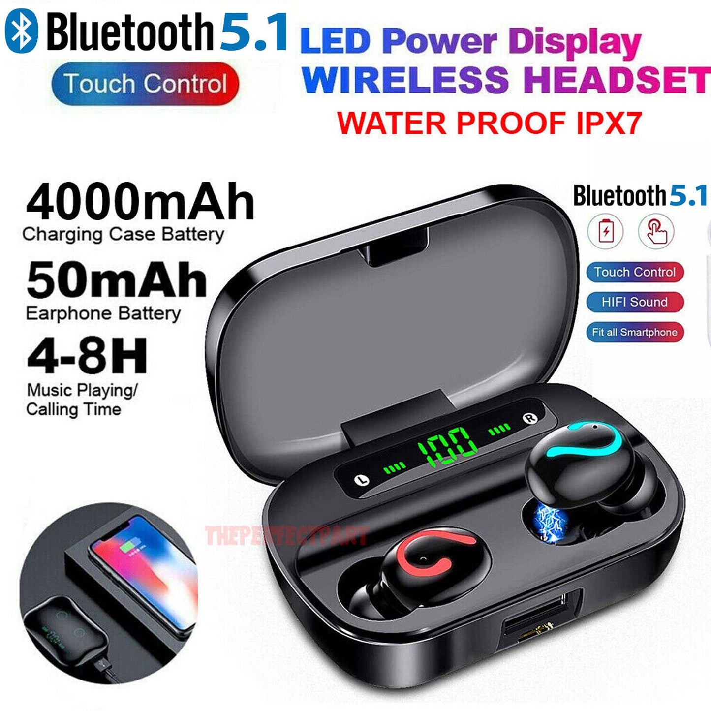 Mini TWS Bluetooth 5.1 Earbuds