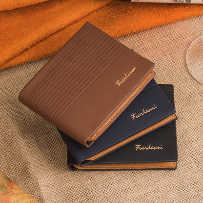Men's Bifold Leather Credit ID Card Holder Wallet