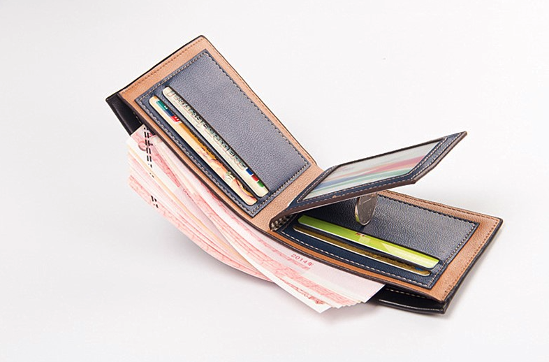 Men's Bifold Leather Credit ID Card Holder Wallet