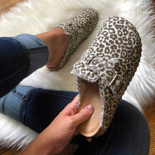 Flat Heel Round Toe Canvas Loafer Women's clogs